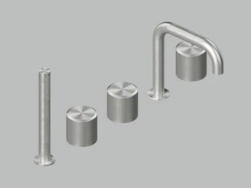 STEREO 16 95 - Stainless steel bathtub set with hand shower by Quadrodesign