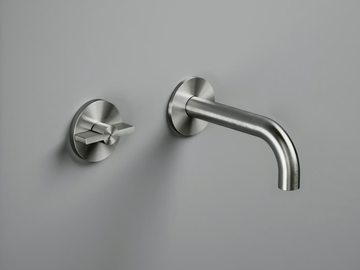 VALVOLA01 19 10 - Wall-mounted hydroprogressive stainless steel washbasin mixer by Quadrodesign