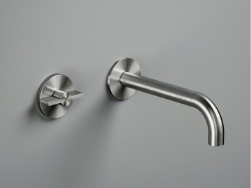 VALVOLA01 19 11 - Wall-mounted hydroprogressive stainless steel washbasin mixer by Quadrodesign