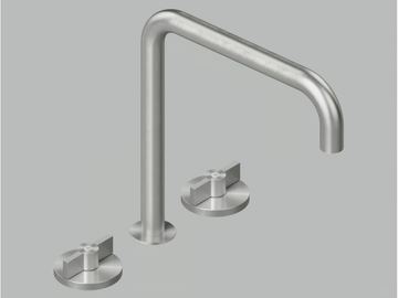 VALVOLA01 19 32V - 3 hole stainless steel washbasin tap with adjustable spout by Quadrodesign