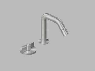 VALVOLA01 19 37 - 2 hole stainless steel bidet mixer with swivel spout by Quadrodesign