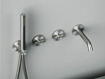 VALVOLA01 19 69 - Set of 2 hydroprogressive mixers for bathtub with spout by Quadrodesign