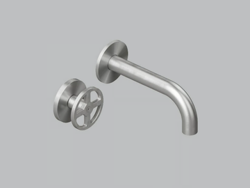 VALVOLA02 20 10 - Wall-mounted hydroprogressive stainless steel washbasin mixer by Quadrodesign