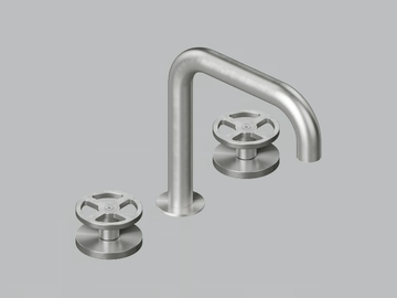 VALVOLA02 20 31V - 3 hole stainless steel washbasin tap with adjustable spout by Quadrodesign