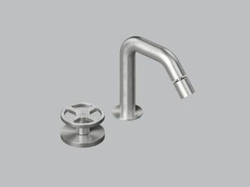 VALVOLA02 20 37 - Stainless steel bidet mixer with swivel spout by Quadrodesign