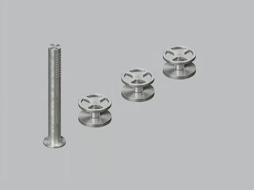 VALVOLA02 20 99 - Hydroprogressive stainless steel bathtub set with hand shower by Quadrodesign
