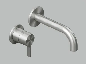 VOLCANO 36 13.00 - Wall-mounted hydroprogressive stainless steel washbasin mixer by Quadrodesign