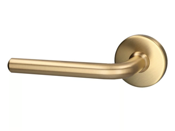 LISBON - Brass door handle on rose by Quincalux