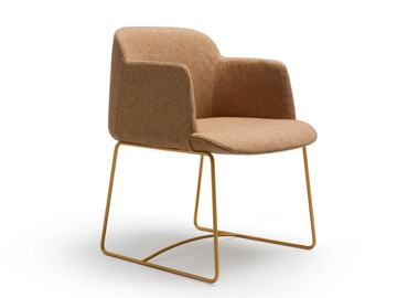 DEEP - Sled base upholstered chair by Quinti Sedute