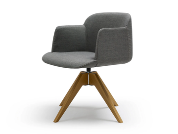 DEEP - Upholstered trestle-based chair with armrests by Quinti Sedute