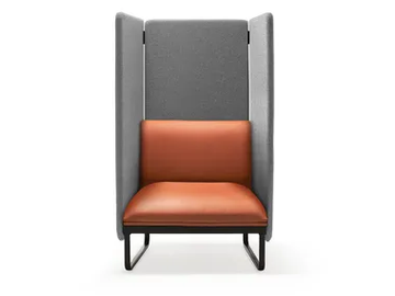 LOFT X - Sled base leather armchair high-back by Quinti Sedute
