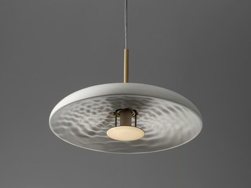 PULSE 40 - Stucco and brass LED pendant lamp by RADAR INTERIOR