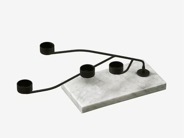 REEF - Carrara marble candlestick by RADAR INTERIOR