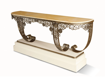 FLEUR - Onyx console table with bronze feet by Radice