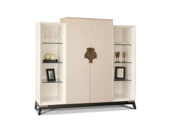 MARGOT - Wood and glass highboard with doors by Radice