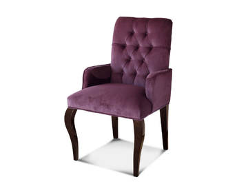 SAFIR - Tufted velvet chair with armrests by Radice