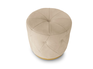 VEGAS - Round upholstered leather pouf by Radice