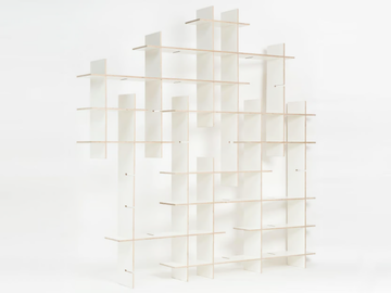 CRISS CROSS - Modular plywood shelving unit by Radis
