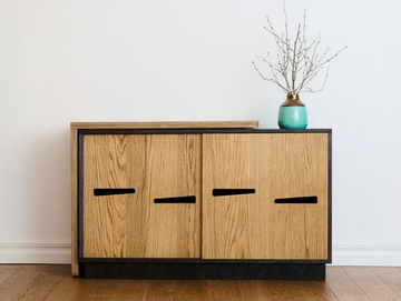 FOLDY - Wooden sideboard with sliding doors by Radis