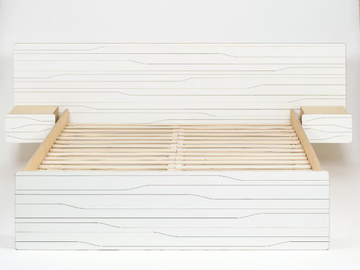MUSTER - Double bed with integrated nightstands by Radis
