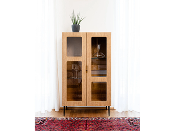 NOBLE - Wood veneer highboard with doors by Radis