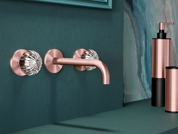 DRN28 - 3 hole wall-mounted steel washbasin mixer by Radomonte