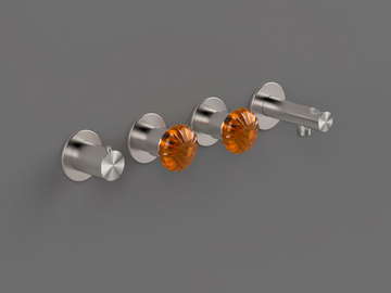 DRN51 - 4 hole Recessed steel shower mixer by Radomonte