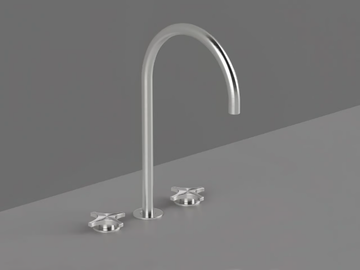 DXN26 - 3 hole countertop stainless steel washbasin mixer by Radomonte