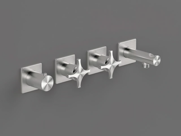 DXN51 - 4 hole Recessed steel shower mixer by Radomonte