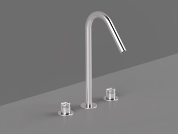 HIR25 - 3 hole countertop steel washbasin mixer by Radomonte