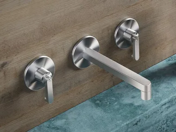 KIRA - KIR28 - Wall-mounted steel washbasin mixer by Radomonte