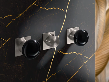 MIN60 - 3 hole Recessed thermostatic steel shower mixer by Radomonte