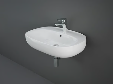 RAK-ILLUSION - Wall-mounted oval ceramic washbasin by RAK Ceramics