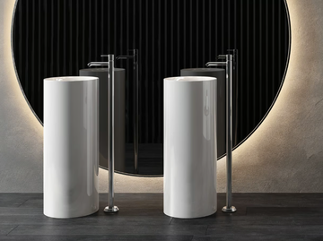 RAK-PETIT - Freestanding round ceramic washbasin by RAK Ceramics