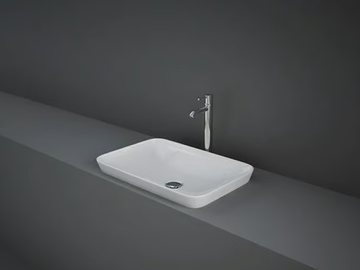 RAK-VARIANT - Semi-inset rectangular ceramic washbasin by RAK Ceramics