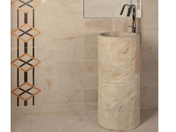 CEPPO LINFA - Freestanding round natural stone washbasin by RAMA 1956