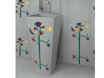 FAVOLA - Freestanding square natural stone washbasin by RAMA 1956