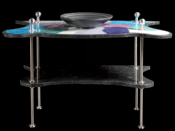 FLOWERS - Single natural stone console sink by RAMA 1956