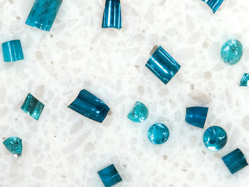 GLASS FRAGMENTS - Marble grit and glass fragments wall/floor tiles by RAMA 1956
