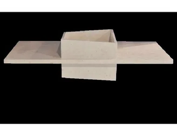 SIMP - Single natural stone washbasin countertop by RAMA 1956