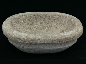THETA - Inset oval natural stone washbasin by RAMA 1956