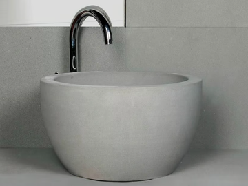 TULIP - Countertop round natural stone washbasin by RAMA 1956