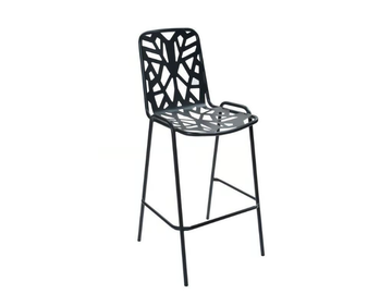 FANCY LEAF 75 - Stackable high perforated metal garden stool by RD Italia