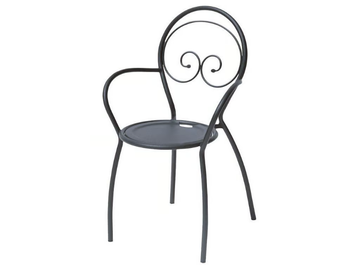 FIONA 2 - Stackable galvanized steel garden chair with armrests by RD Italia