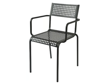 MONELLA 2 - Stackable galvanized steel garden chair with armrests by RD Italia