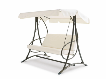 POLO - 2 Seater textilene garden swing seat with parasol by RD Italia