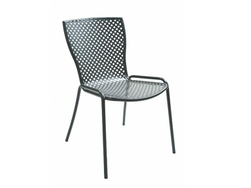 SONIA 1 - Stackable galvanized steel garden chair by RD Italia