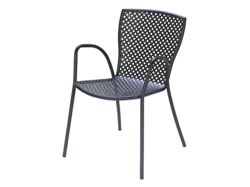 SONIA 2 - Stackable galvanized steel garden chair with armrests by RD Italia