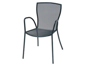 SYRENE 2 - Stackable galvanized steel garden chair with armrests by RD Italia