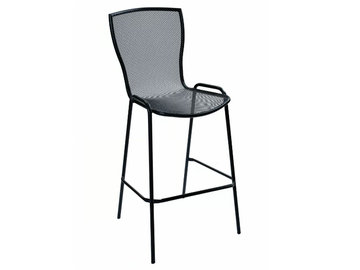 SYRENE 75 - Stackable galvanized steel garden stool with back by RD Italia